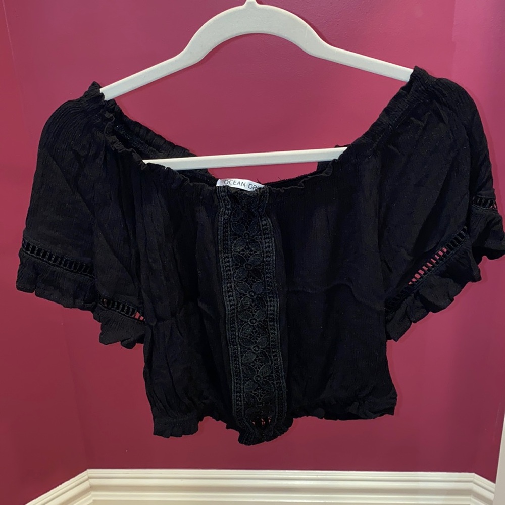 Molly and Zoey black off the shoulder top